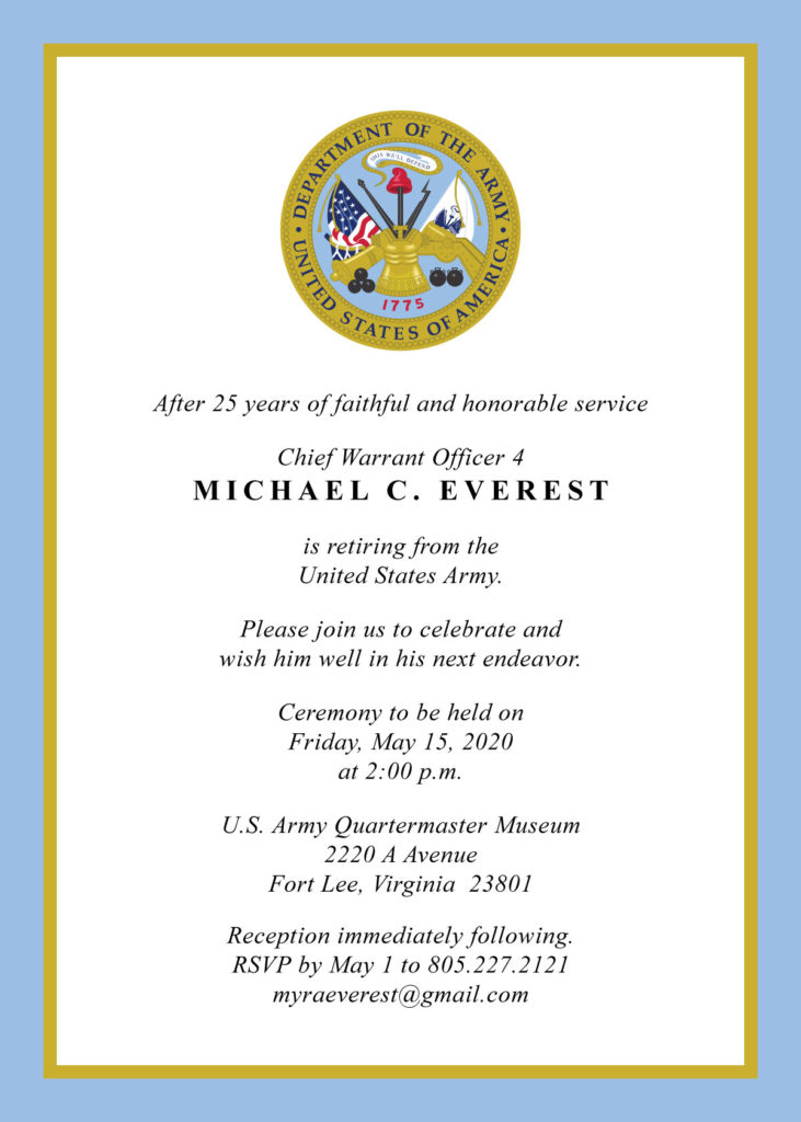 U.S. Military Retirement Invitation created by v.