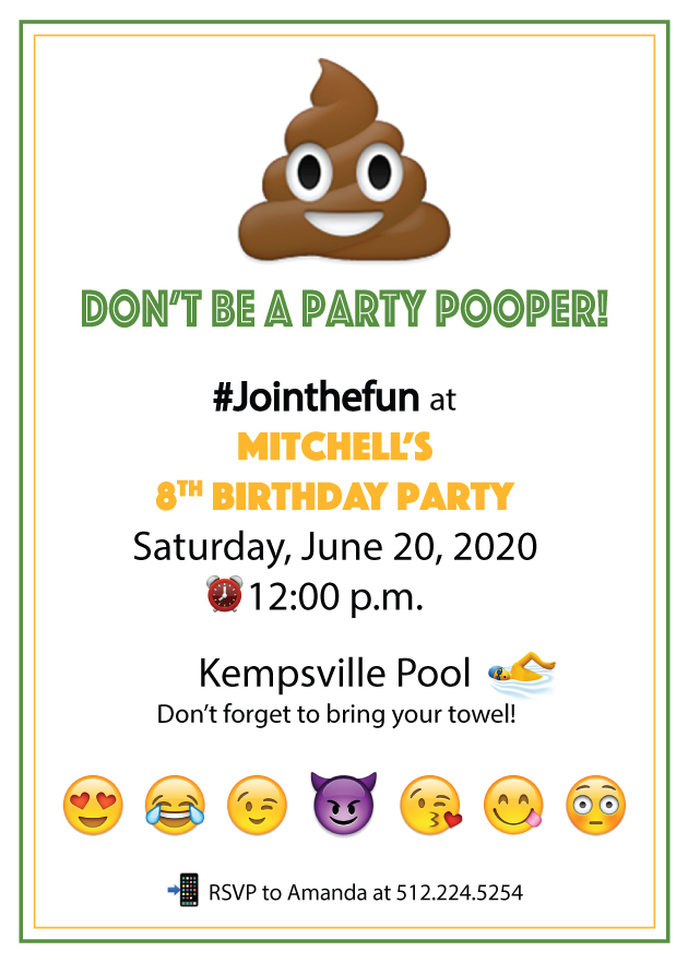 Emoji Birthday Party Invitation Created By V