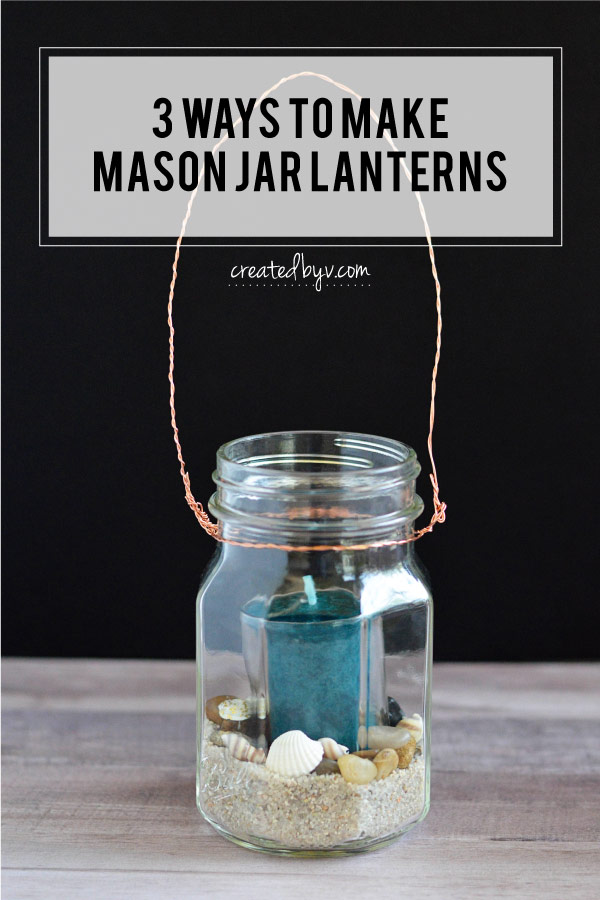 make lanterns from glass jars