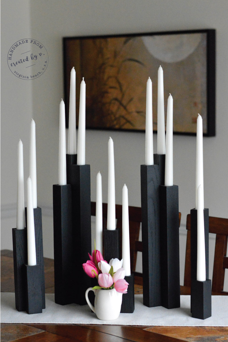 DIY Wooden Taper Candleholders - created by v.