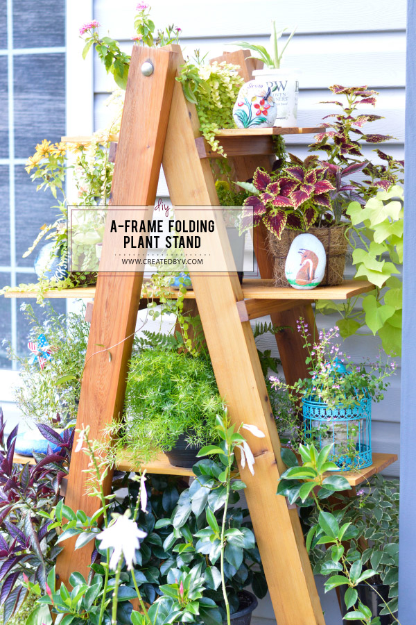 Diy A Frame Folding Plant Stand, How To Turn A Wooden Ladder Into Plant Stand