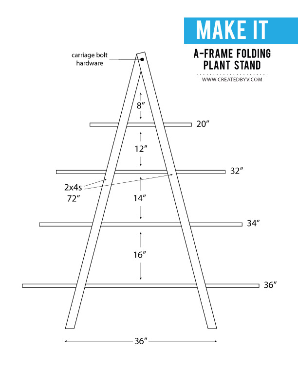 See how to build this A-frame folding plant stand out of western red cedar to beautifully display an outdoor plant collection!